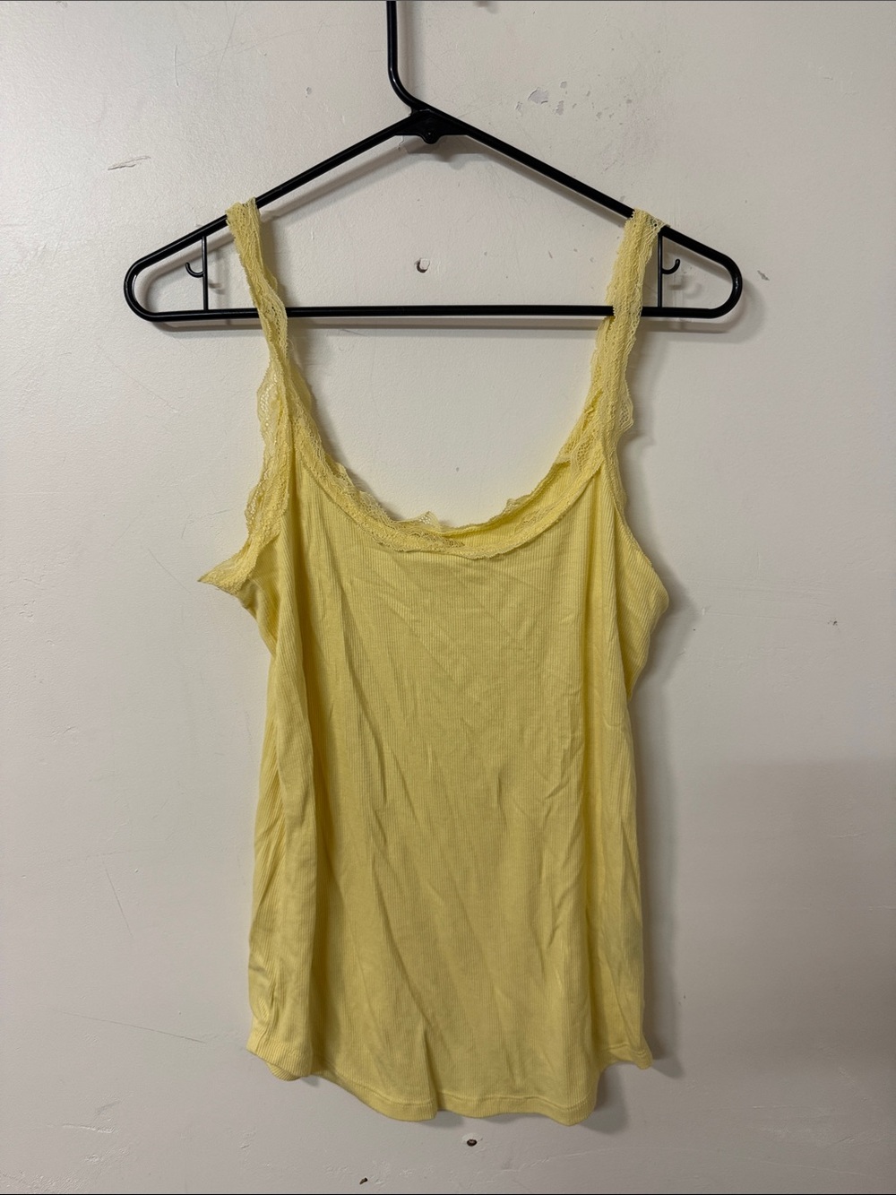 Yellow Lace-Trim Camisole Tank Top for Women